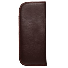 Calabria Half Slip-in Soft Eyeglass Case PU Leather Felt Brown Men Women Vertical Flat Eye Glasses Pouch Sunglasses Holder