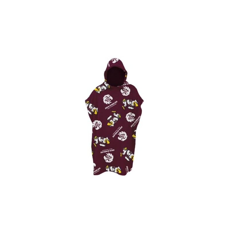 Manly Sea Eagles NRL Rugby League Kids Youth Hooded Beach