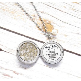 Grandma Gifts from Grandson - The Love Between a Grandmother and Grandson is Forever Hidden Message Long Locket Necklace