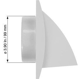 4" Inch White Plastic Vent Cover Grille - Non-Return Air Supply - Easy to service - Exhaust Hood - Protective Flap - Backdraft Damper - Dryer Vent Kit