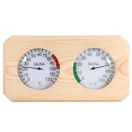 Sauna Thermometer 2-In-1, Wood Sauna Thermo-Hygrometer, High Accuracy, Wooden Humidity Meter Sauna Fahrenheit Accessories for Steam Room Sauna Room
