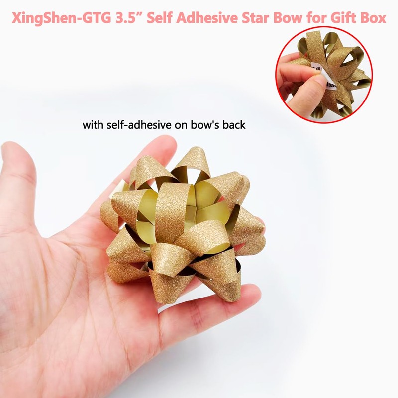 36pcs Gift Wrap Bow 3.5" Sparkle Star Bow Self Adhesive