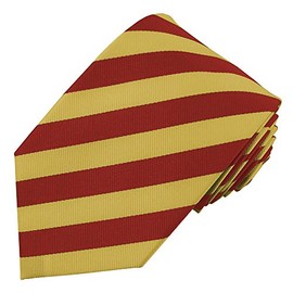 Jacob Alexander Men's 1/2-Inch Stripes School College Slim Neck Tie - Gold Red