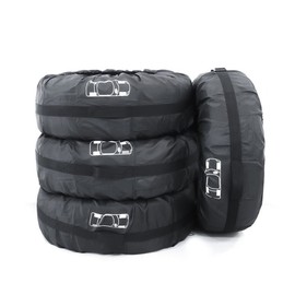 4PCS Car Spare Tire Cover Case with Handle Tire Wheel Dustproof Protector Portable Tires Storage Carrying Bag