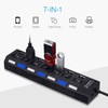 PeakTrend Multi Port Splitter, 7 Port USB 2.0 Hub, USB