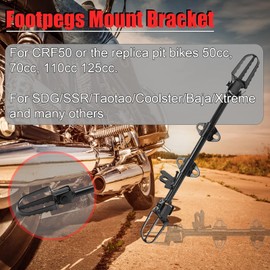 ANKROYU Footpegs Mount Bracket, Steel Alloy Dirt Bike Foot Pegs Mount Bracket, Pit Bike Foot Pegs, Motorcycle Footpegs Bracket for XR50 CRF50 50cc 70cc 110cc 125cc (Black)