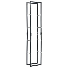 vidaXL Heavy-Duty Steel Firewood Rack - Large Rectangular Log Storage Holder - Black Fireplace Accessory - Suitable for Log Burner & Fireplaces