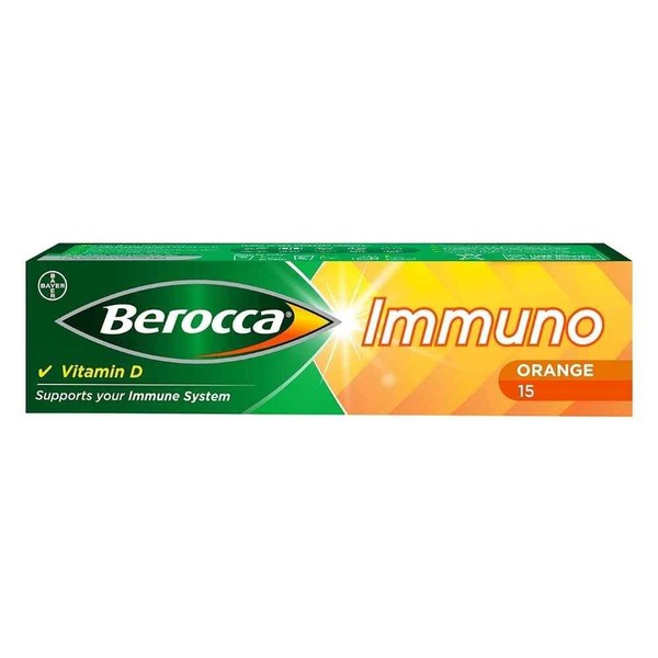 Berocca Immuno Sugar-Free Orange Effervescent Tablets 15 Pack