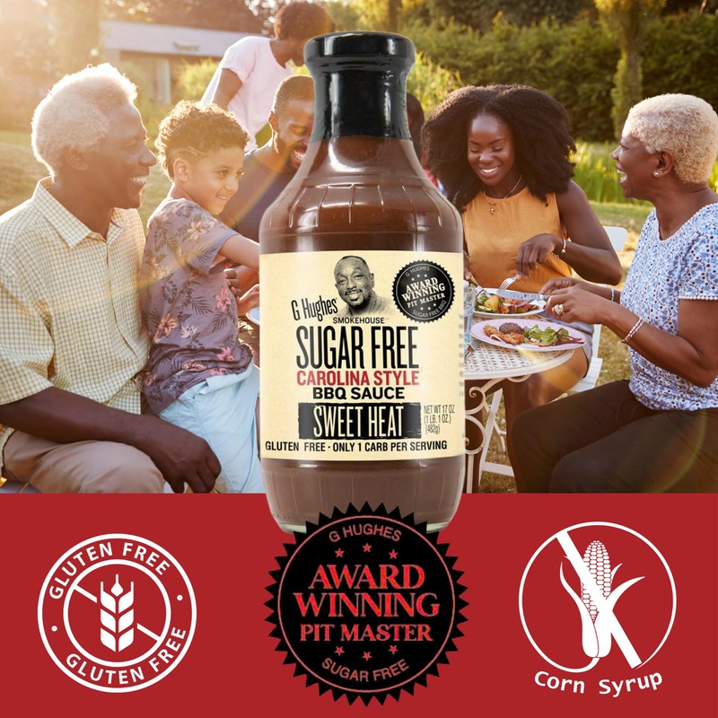 G Hughes Sugar Free, Sweet Heat Carolina BBQ Sauce -