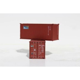 JTC N Scale JTC 205323 Beacon Leasing 20' Std Height Containers with Magnetic System