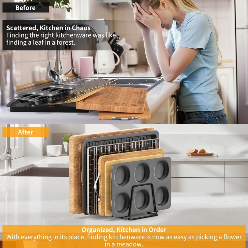 LAEMYFYRE Cutting Board Organizer Kitchen Organizer Rack for Cutting Board,