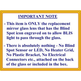 New Replacement Blind Spot Mirror Glass with Full Size Adhesive for 2018-2024 Buick Enclave Passenger Side View Right RH
