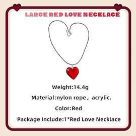 RSYHVG Creative bead chain heart pendant necklace for women with multicolored heart pattern necklaces red heart necklace heart choker