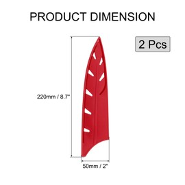 uxcell 2 Pcs Knife Cover Sleeves, 8.7" x 2" PP Knives Edge Guard Blade Protector Universal Knife Sheath for Home Kitchen, Red