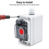 OELFFOW IP67 Button Switch Outdoor Waterproof Box Red Self-Locking Junction