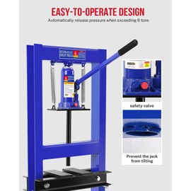 6 Ton Hydraulic Shop Press-13000LBS Hydraulic Press for Garage and Professional, h-Frame Shop Presses with Movable Plates