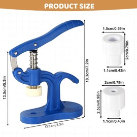 Safety Eye Tool, Large Size for Big Special Safety Eyes & Crochet & Stuffed Animals, 5-45mm Safety Eye Snapper Tool with 2 Adapters, Crocheting Eyes Auxiliary Tool, Doll Making Supplies – Blue