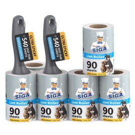 MR.SIGA Lint Rollers for Pet Hair Extra Sticky, 540 Sheets, Lint Remover for Clothing, Furniture, Pet Hair Remover with Easy Tear Sheets