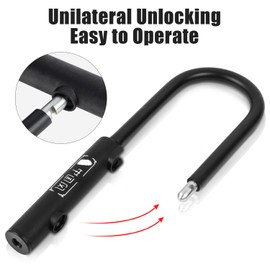 Bike U-Lock with 2 Keys, Heavy Duty High Security Anti-Theft Lock, Waterproof Rustproof Bicycle U-shaped Lock for Electric Scooter Mountain Bikes, Road Bikes, Shop Doors, Fences, with Mounting Bracket