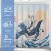 Funny Cat Shower Curtain, Cat Bathroom Curtain Cute Bathing Cat