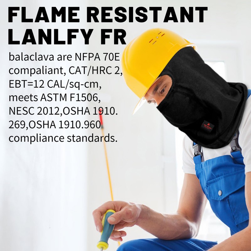 LANLFY FR Balaclava Welding Hood 100% Cotton Full Face Cover