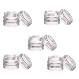 MagnaKoys Makeup 5 ml Lip Balm Eyeshadow Cosmetic Clear Container Jars w/Clear Threaded Top (5 pcs. 5ml Clear Jars)