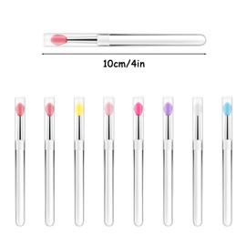 16pcs Nail Powder Applicator Brushes,Silicone Lip Brushes with Cap,Reusable Nail Glitter Powder Pigment Pen,Gel Gradient Sponges Pens,Lip Gloss Balm & Eyeshadow Brush Applicators
