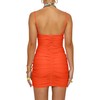 BORIFLORS Women's Sexy Bodycon Cut Out Ruched Backless Spaghetti Strap