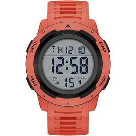 CHEETAH Watches Mens Waterproof Digital Sport Watches Wide Screen Easy Read Display Military Style with Rubber Strap - colour: Red