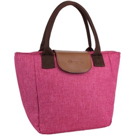 OPUX Lunch Bag Women, Insulated Lunch Box For Women, Large Womens Lunch Tote Work Office, Cute Soft Cooler Food Meal Prep Organizer, Cute Lunch Purse Picnic Travel Beach, Heather Pink