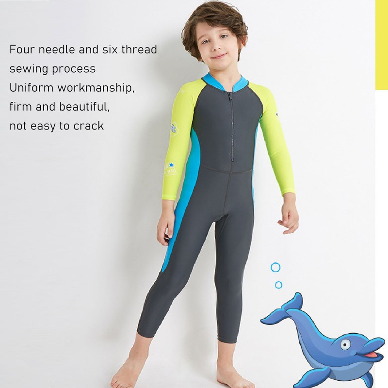 Children Swimsuit UPF50+ Sun Protection Long Sleeve Quick Drying Fullsuit