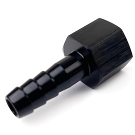 6AN Female to 3/8 Hose Barb Fittings Adapter Aluminum Fuel Line -6 AN Female to 3/8" Push On Barb Connector Black Anodized