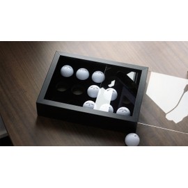 Bivitre Golf Balls Display Case for 15 Balls, Wooden Case with Acrylic Dust UV Cover, Wall Mount and Freestanding Shadow Box for Glofball Collector Memorabilia Autograph Balls