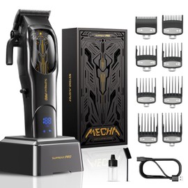 Ultra Quiet Cordless Hair Clippers for Men – High Torque 7800RPM Motor, Low Heat, Professional Hair Clippers with Charging Dock (Black)