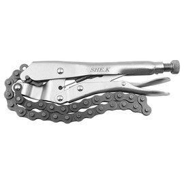 ZONADAH 9" 23cm Locking Chain Clamp Vise - Durable Steel Plier Locking Grip Wrench - Versatile Tool for Oil Filter, Pipe Cutting, and More - Vice with 18" 49cm Long Chain for Secure Holding