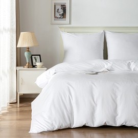 Good Nite Bed Linen 135 x 200 cm 3-Piece White Microfibre Duvet Cover 135 x 200 cm + 1 Pillowcase 80 x 80 cm with Zip