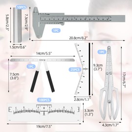 BAMTTOO Tattoo Eyebrow Tool Set 3 Point Positioning Ruler Scale Vernier Caliper Eyebrow Golden Ratio Rulers Microblading Ruler Measuring Tools