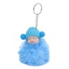 12 Pcs Sleeping Baby Pendant Key Ring Plush Fluffy Cute