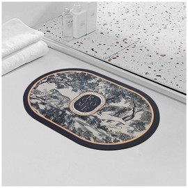 ROOMTONE Bath Mat, 40 x 60 cm, Absorbent and Non Slip, Quick Dry Bathroom Floor Mat for Shower and Bathtub, Jungle