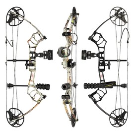 Compound Bow Package for Youth & Adults,Beginners and Women,22.5"-30" Draw Length,10-50 Lbs Draw Weight,290fps,Limbs Made in USA,Hunting Bow Archery Set
