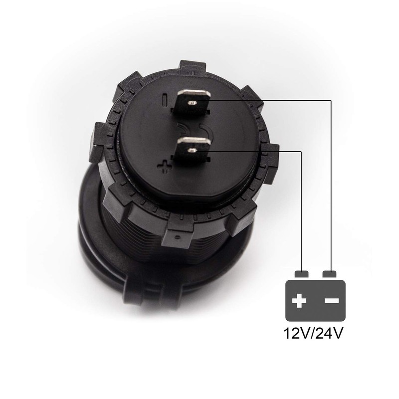 Dual USB Charger Socket Waterproof Power Outlet 12V/24V 2.1A &
