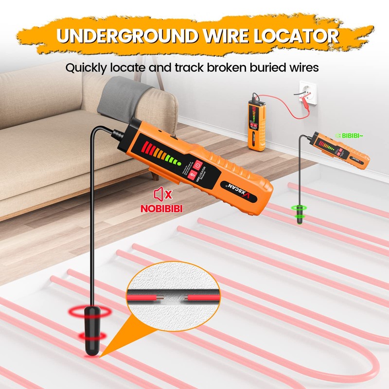 VXSCAN Underground Cable Wire Locator, F04 Wire Tracer Cable Tester