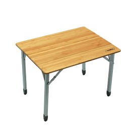 Camco Folding Bamboo Table with Aluminum Legs | Natural Bamboo Top | Lightweight for Added Portability (51895)