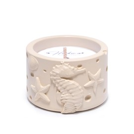 Hodao Oceanic Serenity Handcrafted Aromatherapy Box with Candle & Decor – Beach Rock Sculpture with Sea Turtle, Seashells, for Home, Bathroom, Yoga Room Decor (Brown-Seahorse)