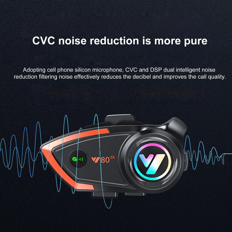 Docooler Motorcycle Intercom Helmet BT Headset Compatible with a Variety