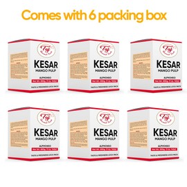 TAJ Alphonso Mango Pulp Puree 6-Pack | Great for Lassi Shake | 30-Ounce (850g)