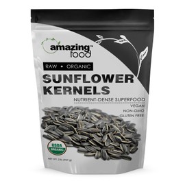 Amazing Food Sunflower Kernels Seeds | USDA Organic Certified | 2 Lb (907 Grams) | 29 Servings | Non-GMO | Gluten-Free | Made in USA