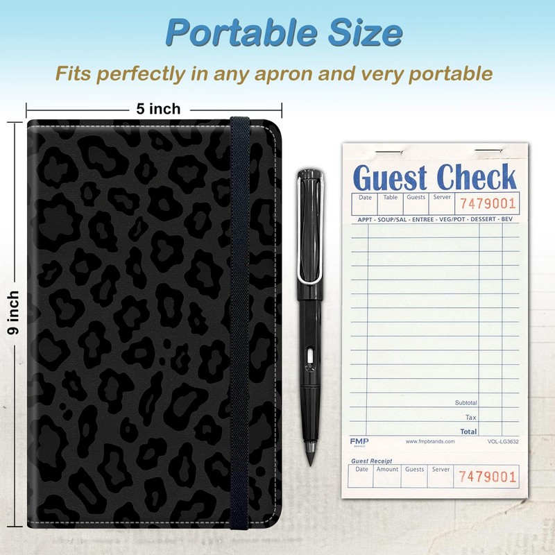 Server Book for Waitress,Cute PU Leather Server Books Organizer with