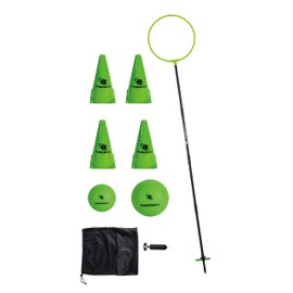 DO U Play Games Bamzball Game, for Backyard, Beach & Tailgating, Active Game for 4-12 Players, Kids, Teens and Adults, Basketball Meets Wizard Theme Game, 2 Balls, Pole, Ring, 4 Cones & Travel Bag