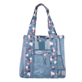 SIQITECH Beach Bag Women's Shoulder Bag Polyester Mesh Shoulder Bag Breathable Foldable Shopping Bag Transparent Travel Bag Food Make Up Handbag for Travel Work Picnic Shopping